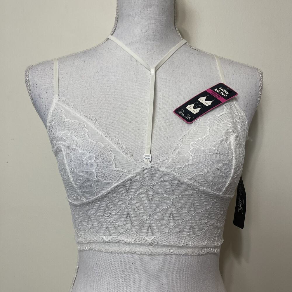 Long Line Lace Choker Sexy Bra Lingerie Lace Bralette Size Medium Color Whiteβ